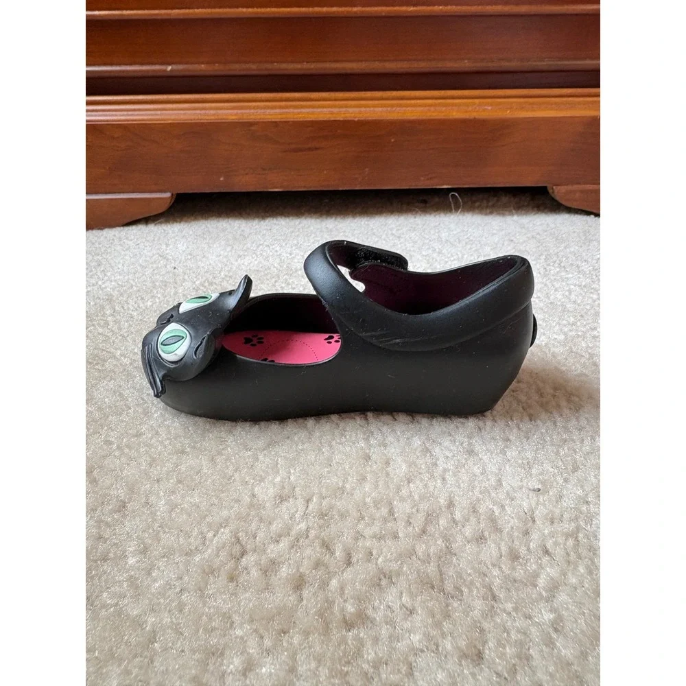 Mini Melissa Ultragirl Cat Black Jelly Mary Jane Shoes Toddler Size 7